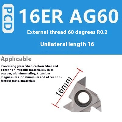 1160-Korea Imported Diamond Threaded Diamond Inserts 16ER/IR A55 AG60PCD Gemstone External Threaded Cutter Grain Shandong Denso Pricision Tools Co.,Ltd.